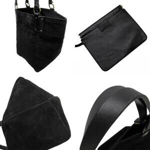 Gucci Bag Leather Suede Shoulder Black